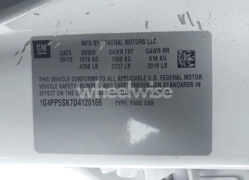 Photo 9 of 2013 Buick Verano (VIN 1G4PP5SK7D4120166)