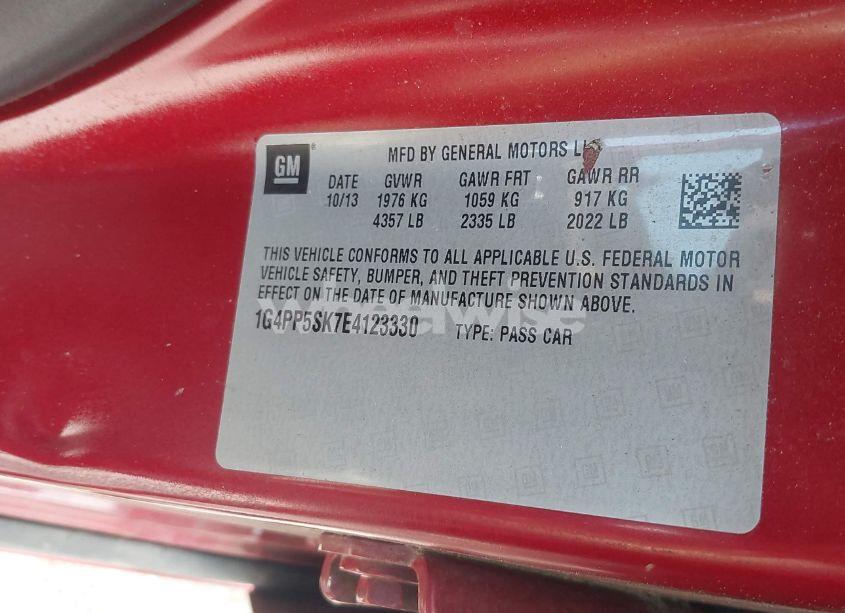 Photo 9 of 2014 Buick Verano (VIN 1G4PP5SK7E4123330)