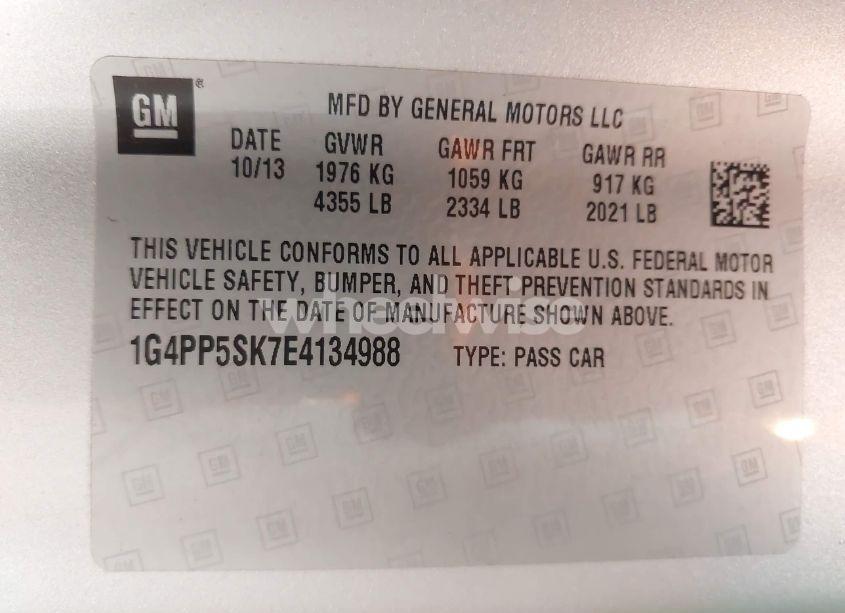 Photo 9 of 2014 Buick Verano (VIN 1G4PP5SK7E4134988)