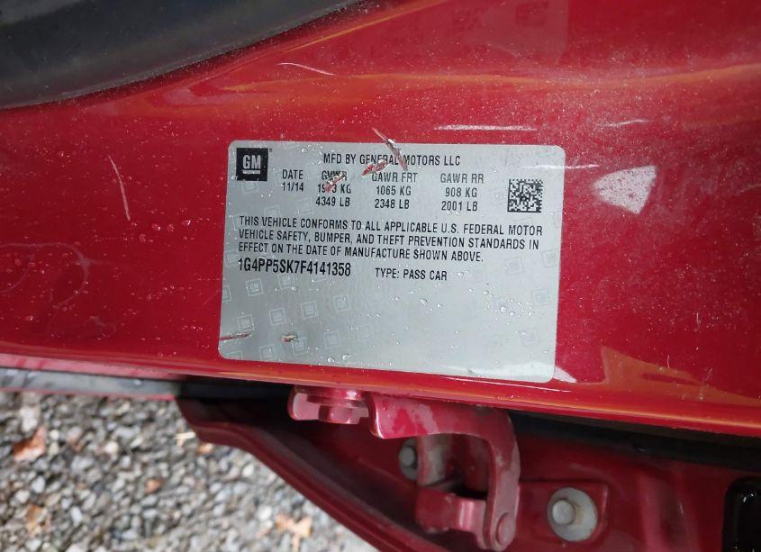 Photo 8 of 2015 Buick Verano (VIN 1G4PP5SK7F4141358)