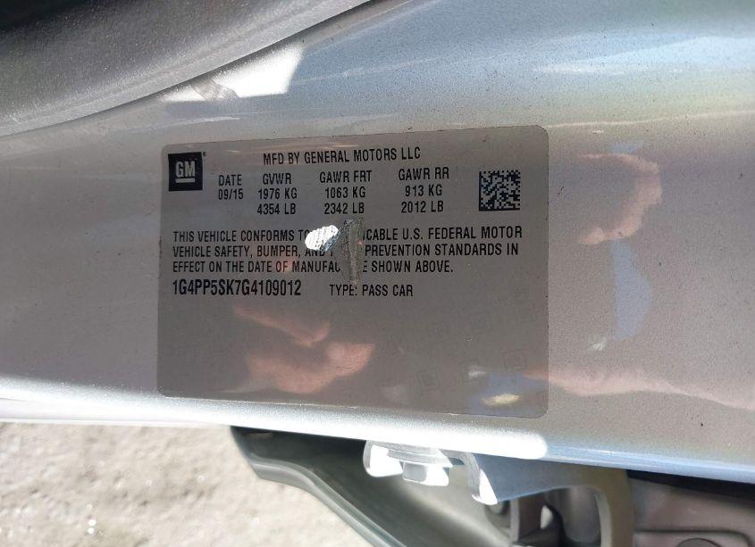 Photo 9 of 2016 Buick Verano (VIN 1G4PP5SK7G4109012)