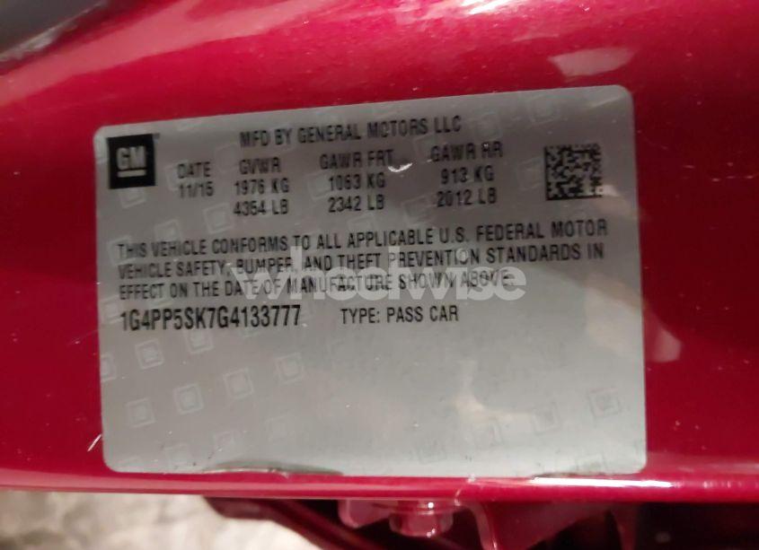 Photo 9 of 2016 Buick Verano (VIN 1G4PP5SK7G4133777)