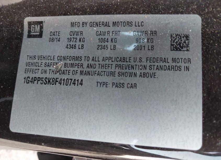 Photo 9 of 2015 Buick Verano (VIN 1G4PP5SK8F4107414)