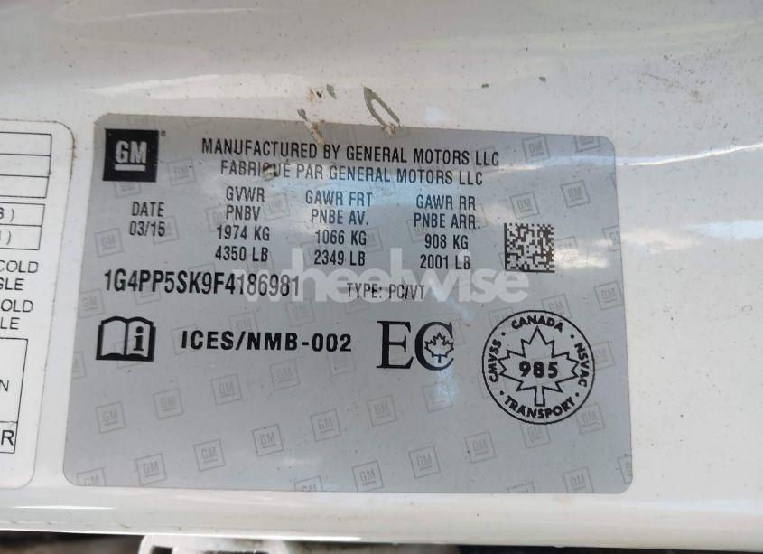 Photo 9 of 2015 Buick Verano (VIN 1G4PP5SK9F4186981)