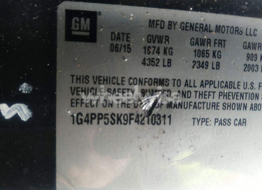 Photo 9 of 2015 Buick Verano (VIN 1G4PP5SK9F4210311)