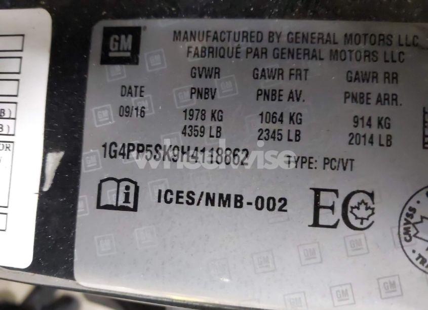 Photo 9 of 2017 Buick Verano (VIN 1G4PP5SK9H4118862)