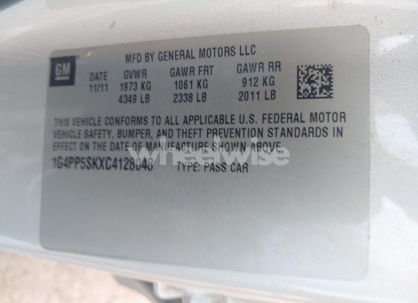 Photo 9 of 2012 Buick Verano (VIN 1G4PP5SKXC4128048)
