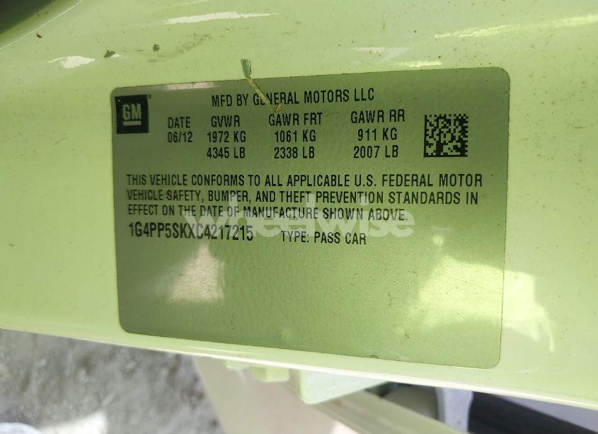 Photo 9 of 2012 Buick Verano (VIN 1G4PP5SKXC4217215)