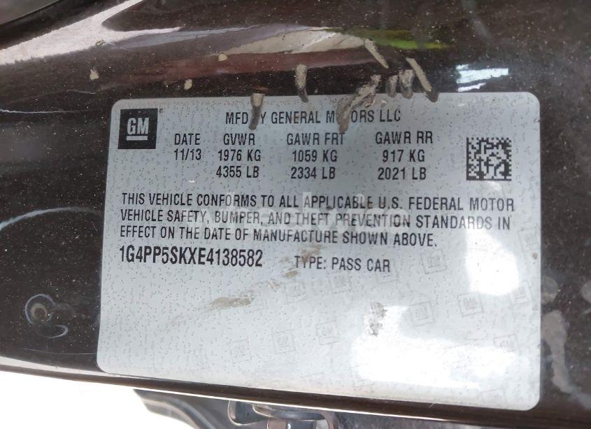 Photo 9 of 2014 Buick Verano (VIN 1G4PP5SKXE4138582)