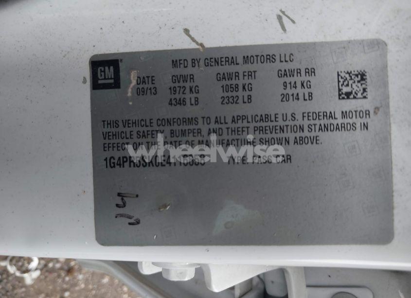 Photo 9 of 2014 Buick Verano CONVENIENCE GROUP (VIN 1G4PR5SK0E4116858)