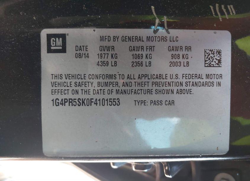 Photo 9 of 2015 Buick Verano CONVENIENCE GROUP (VIN 1G4PR5SK0F4101553)