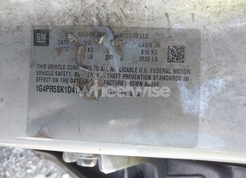 Photo 9 of 2013 Buick Verano CONVENIENCE GROUP (VIN 1G4PR5SK1D4128094)