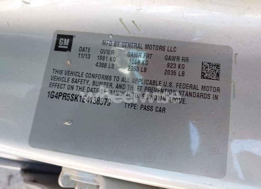 Photo 9 of 2014 Buick Verano CONVENIENCE GROUP (VIN 1G4PR5SK1E4138979)