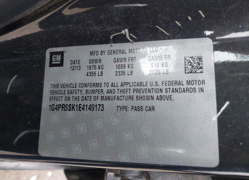 Photo 9 of 2014 Buick Verano CONVENIENCE GROUP (VIN 1G4PR5SK1E4149173)