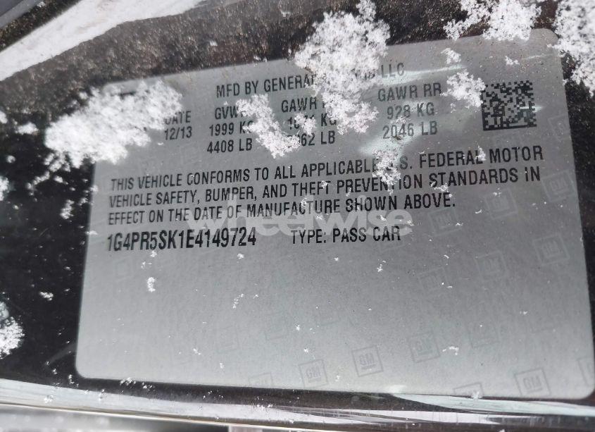 Photo 9 of 2014 Buick Verano CONVENIENCE GROUP (VIN 1G4PR5SK1E4149724)