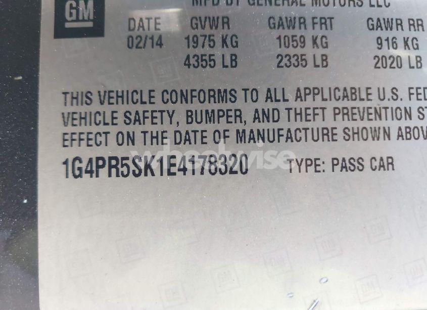 Photo 9 of 2014 Buick Verano CONVENIENCE GROUP (VIN 1G4PR5SK1E4178320)