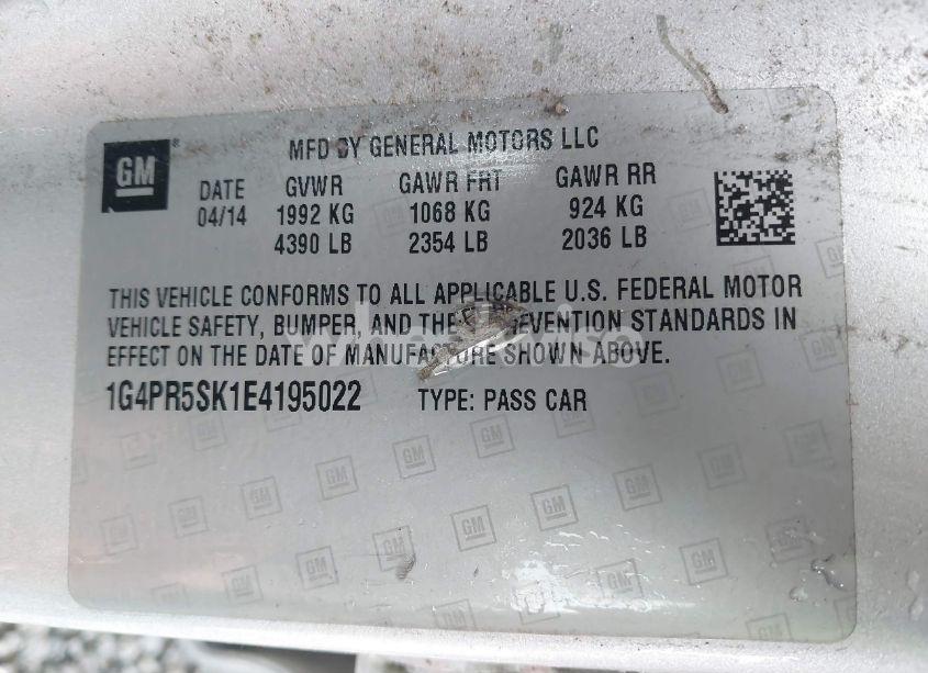 Photo 9 of 2014 Buick Verano CONVENIENCE GROUP (VIN 1G4PR5SK1E4195022)
