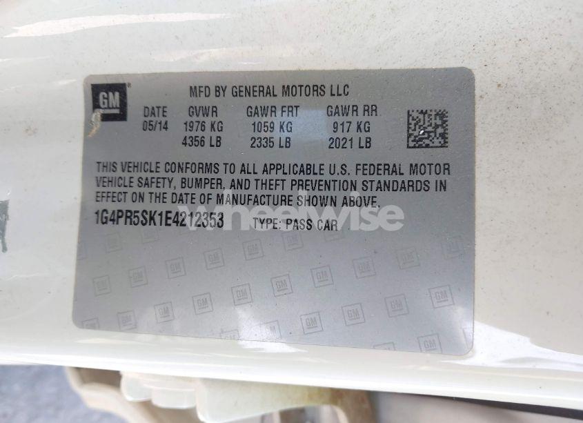 Photo 9 of 2014 Buick Verano CONVENIENCE GROUP (VIN 1G4PR5SK1E4212353)