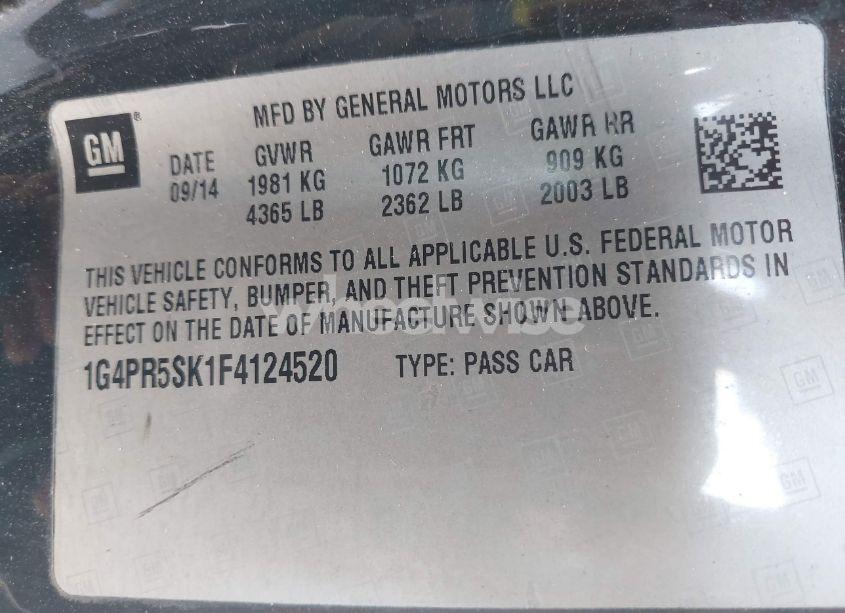 Photo 9 of 2015 Buick Verano CONVENIENCE GROUP (VIN 1G4PR5SK1F4124520)