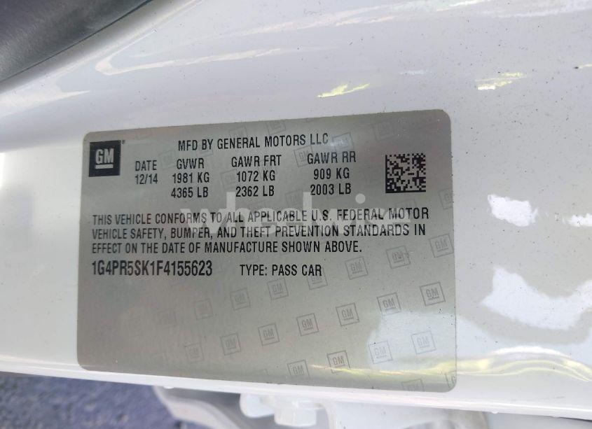 Photo 9 of 2015 Buick Verano CONVENIENCE GROUP (VIN 1G4PR5SK1F4155623)