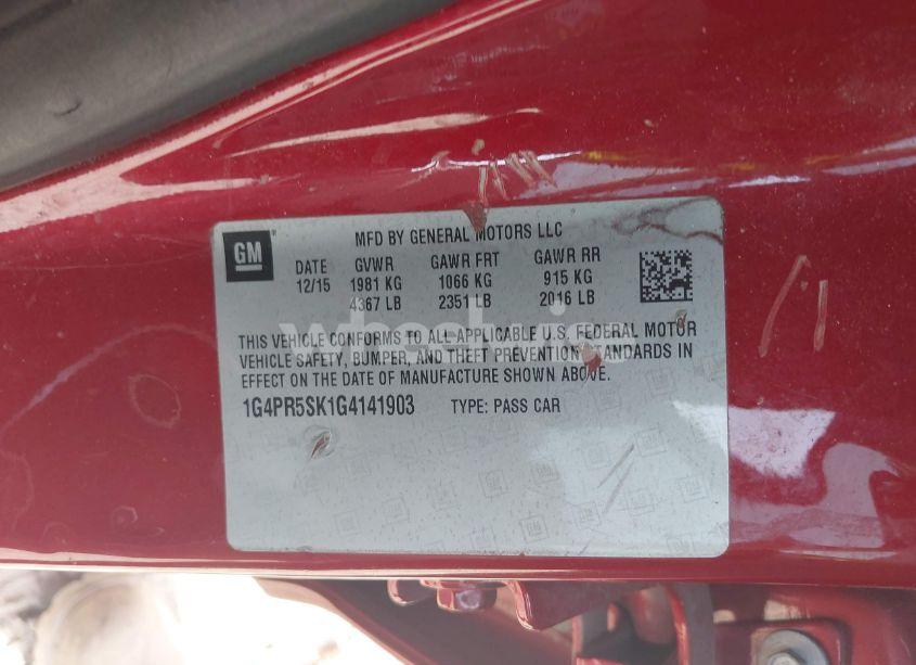 Photo 9 of 2016 Buick Verano CONVENIENCE GROUP (VIN 1G4PR5SK1G4141903)