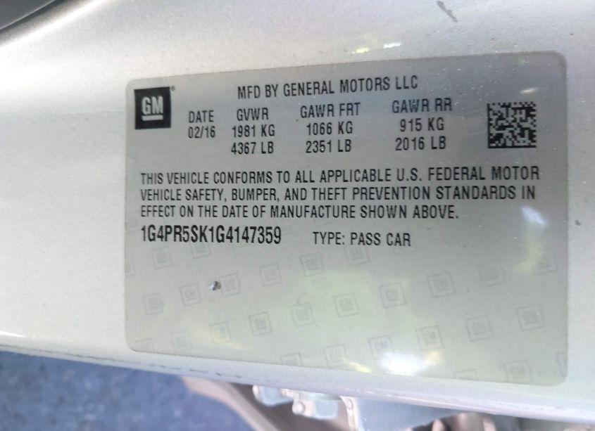 Photo 9 of 2016 Buick Verano CONVENIENCE GROUP (VIN 1G4PR5SK1G4147359)