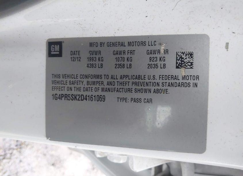 Photo 9 of 2013 Buick Verano CONVENIENCE GROUP (VIN 1G4PR5SK2D4161069)