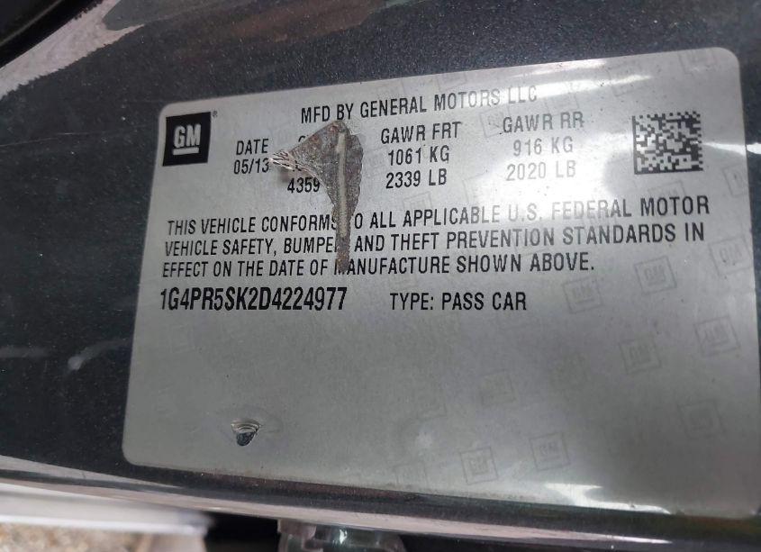 Photo 9 of 2013 Buick Verano CONVENIENCE GROUP (VIN 1G4PR5SK2D4224977)