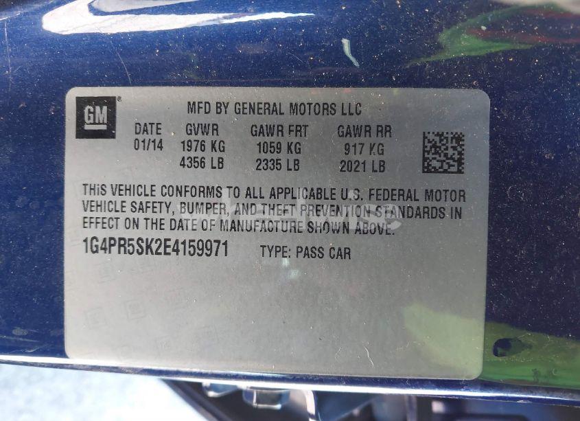 Photo 9 of 2014 Buick Verano CONVENIENCE GROUP (VIN 1G4PR5SK2E4159971)
