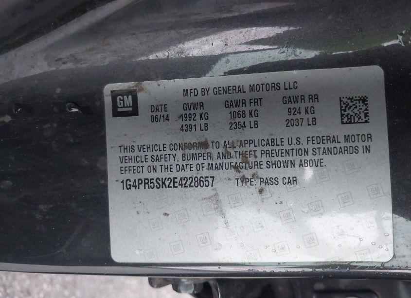 Photo 9 of 2014 Buick Verano CONVENIENCE GROUP (VIN 1G4PR5SK2E4228657)