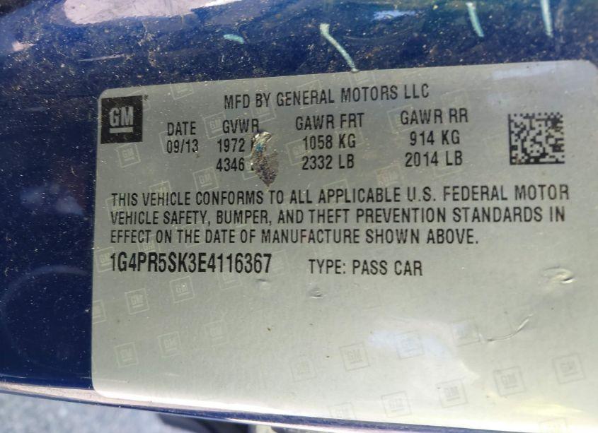 Photo 9 of 2014 Buick Verano CONVENIENCE GROUP (VIN 1G4PR5SK3E4116367)