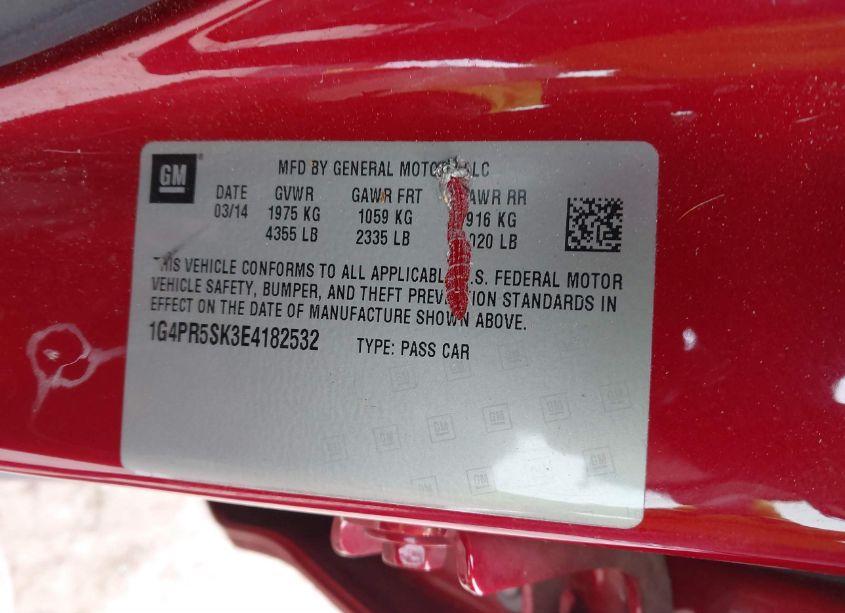 Photo 9 of 2014 Buick Verano CONVENIENCE GROUP (VIN 1G4PR5SK3E4182532)