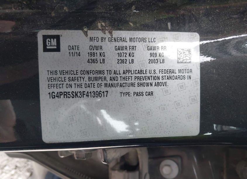 Photo 9 of 2015 Buick Verano CONVENIENCE GROUP (VIN 1G4PR5SK3F4139617)