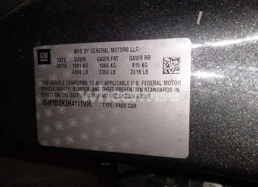 Photo 9 of 2017 Buick Verano SPORT TOURING (VIN 1G4PR5SK3H4111996)