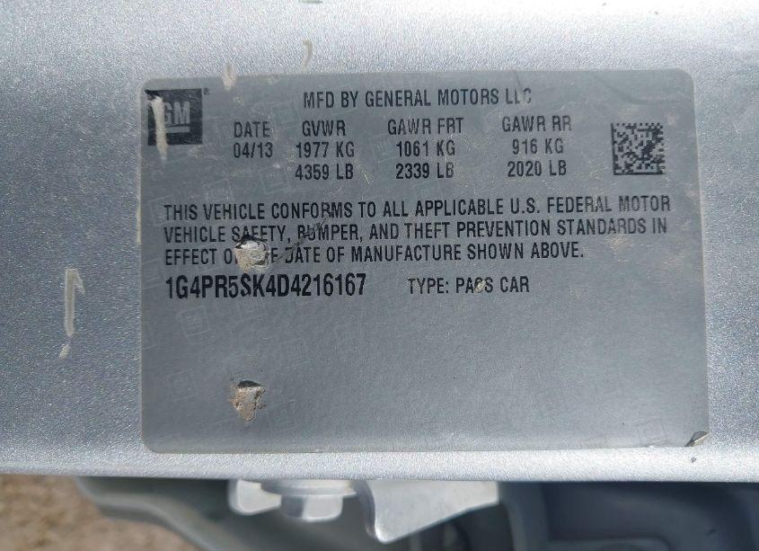 Photo 9 of 2013 Buick Verano CONVENIENCE GROUP (VIN 1G4PR5SK4D4216167)