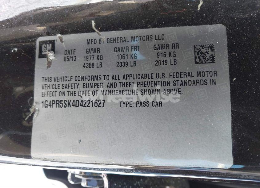 Photo 9 of 2013 Buick Verano CONVENIENCE GROUP (VIN 1G4PR5SK4D4221627)