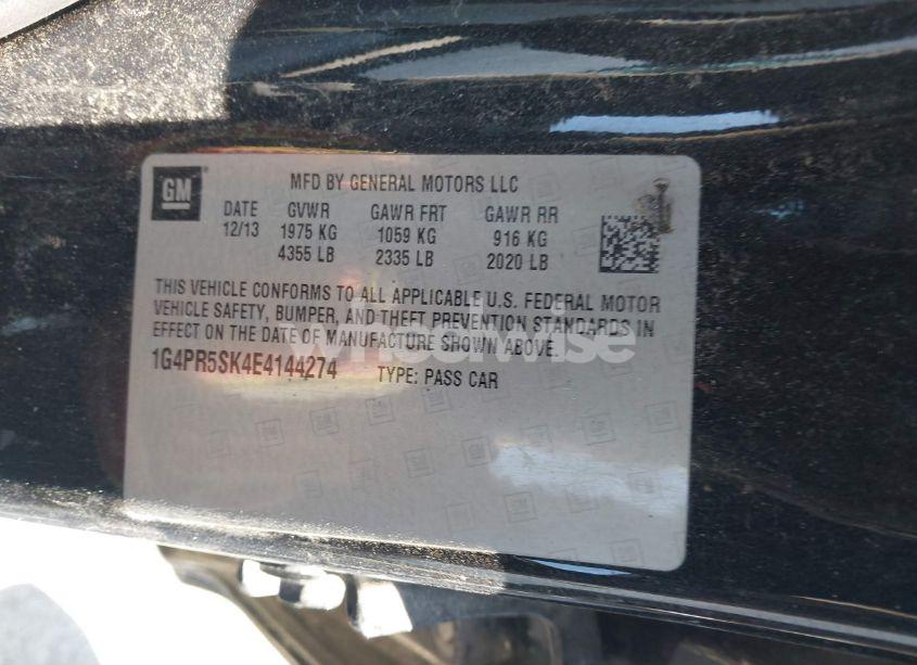 Photo 9 of 2014 Buick Verano CONVENIENCE GROUP (VIN 1G4PR5SK4E4144274)