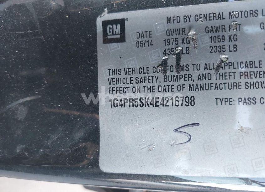 Photo 9 of 2014 Buick Verano CONVENIENCE GROUP (VIN 1G4PR5SK4E4216798)