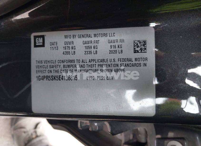 Photo 9 of 2014 Buick Verano CONVENIENCE GROUP (VIN 1G4PR5SK5E4136815)