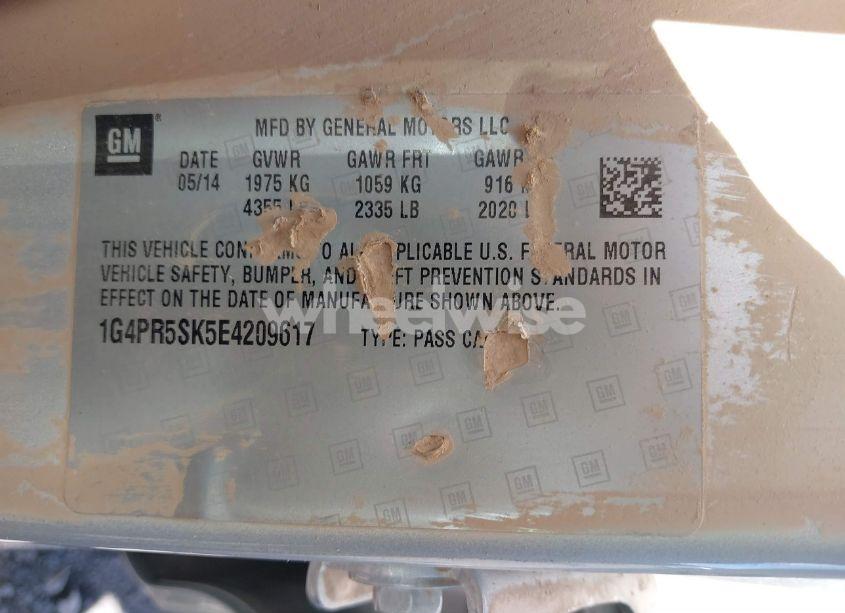 Photo 9 of 2014 Buick Verano CONVENIENCE GROUP (VIN 1G4PR5SK5E4209617)