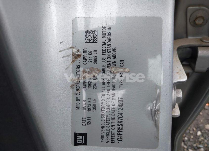 Photo 9 of 2012 Buick Verano CONVENIENCE GROUP (VIN 1G4PR5SK7C4134237)