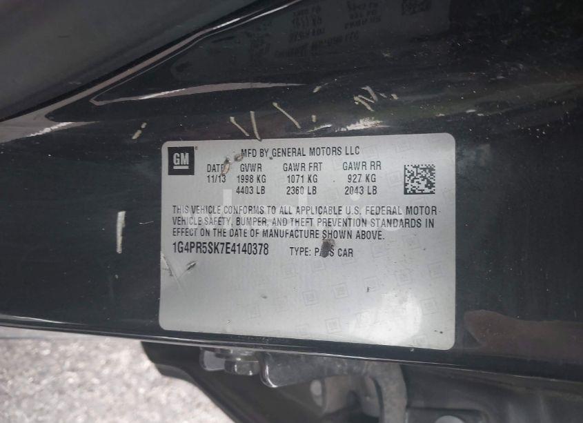 Photo 9 of 2014 Buick Verano CONVENIENCE GROUP (VIN 1G4PR5SK7E4140378)