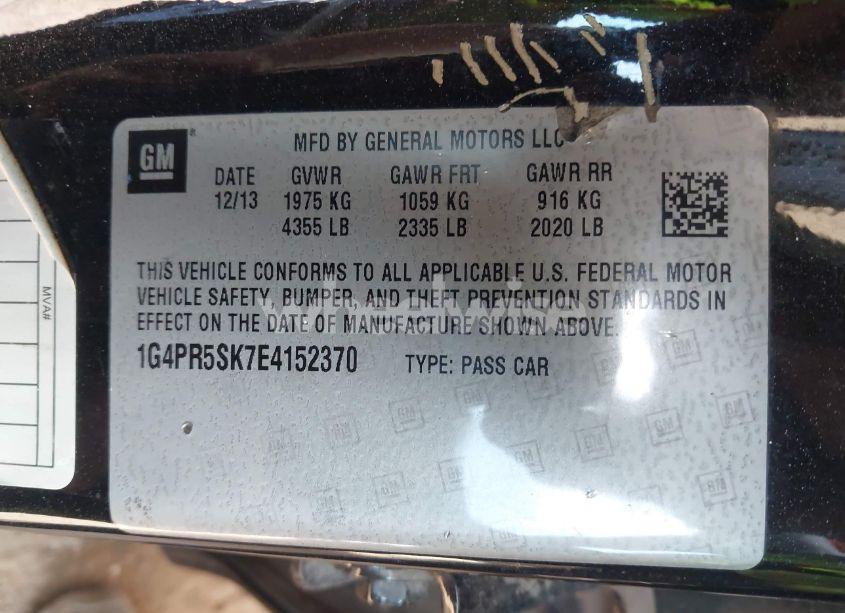 Photo 9 of 2014 Buick Verano CONVENIENCE GROUP (VIN 1G4PR5SK7E4152370)