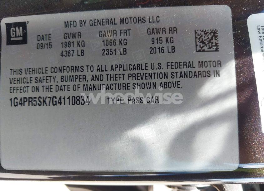 Photo 9 of 2016 Buick Verano CONVENIENCE GROUP (VIN 1G4PR5SK7G4110834)