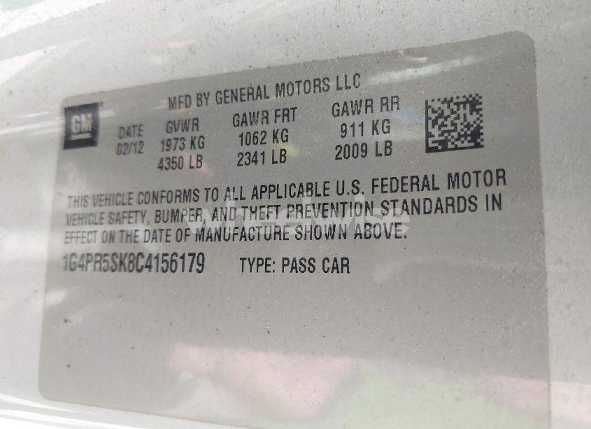 Photo 9 of 2012 Buick Verano CONVENIENCE (VIN 1G4PR5SK8C4156179)