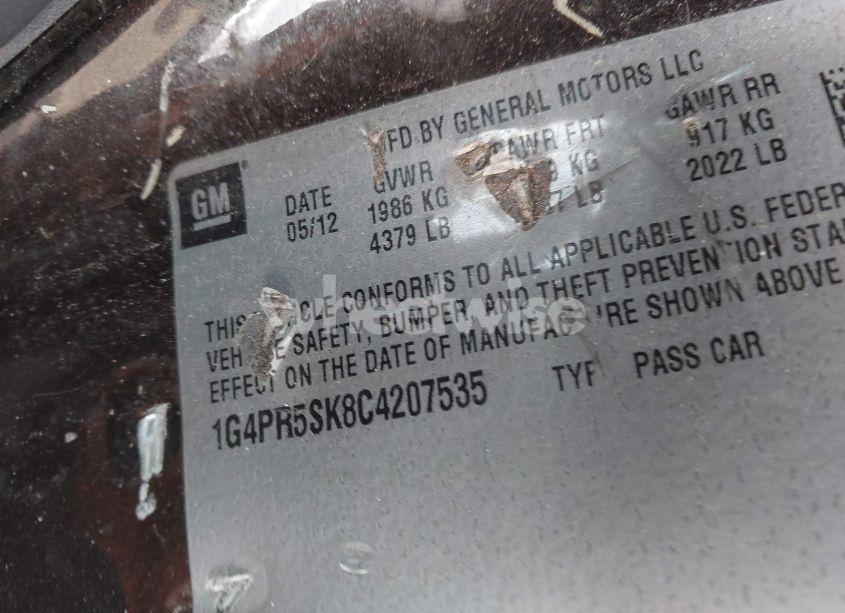 Photo 9 of 2012 Buick Verano CONVENIENCE GROUP (VIN 1G4PR5SK8C4207535)