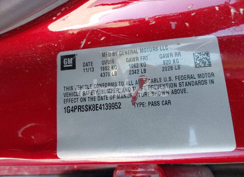 Photo 9 of 2014 Buick Verano CONVENIENCE GROUP (VIN 1G4PR5SK8E4139952)