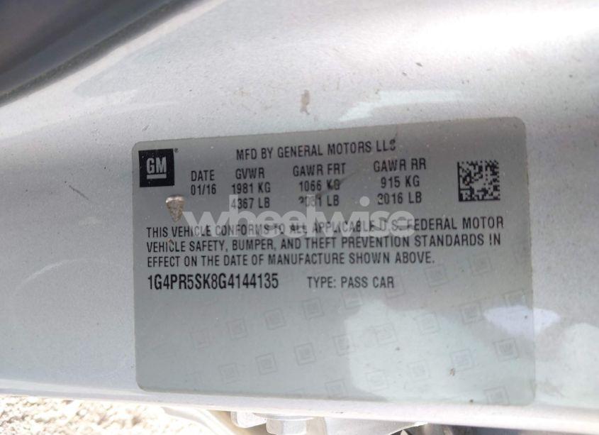 Photo 9 of 2016 Buick Verano CONVENIENCE GROUP (VIN 1G4PR5SK8G4144135)