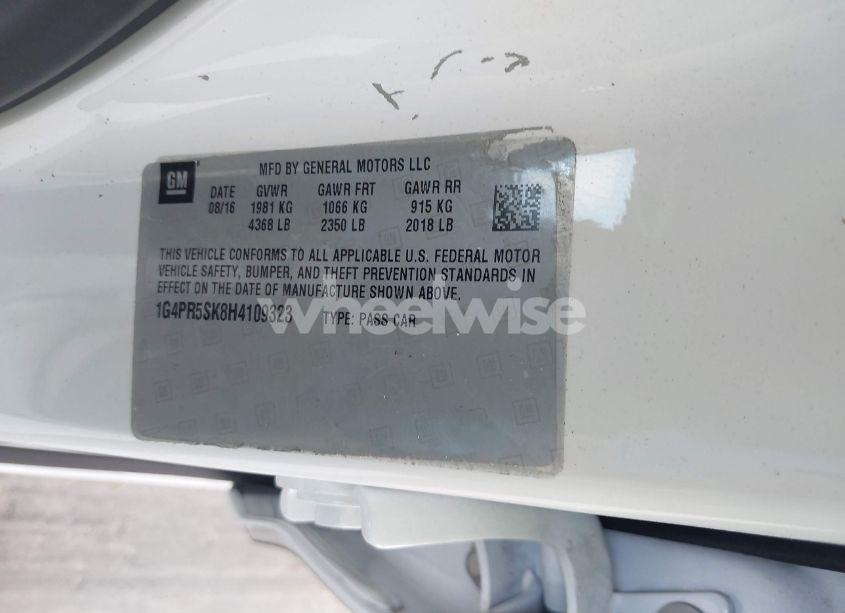 Photo 9 of 2017 Buick Verano SPORT TOURING (VIN 1G4PR5SK8H4109323)