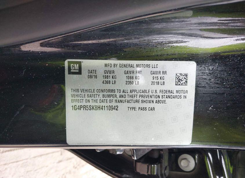 Photo 9 of 2017 Buick Verano SPORT TOURING (VIN 1G4PR5SK8H4110942)